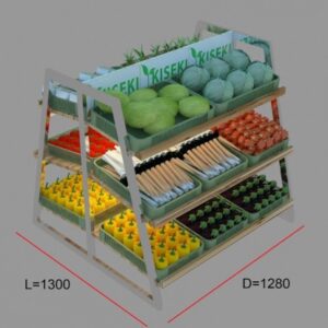 kệ trưng bày trái cây hoa quả giữa nhà